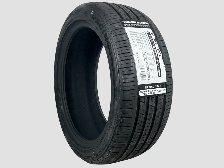 NEW P215/45R17 Royal Black Racing Trac Tire 2154517 91W XL 215 45 17 R17