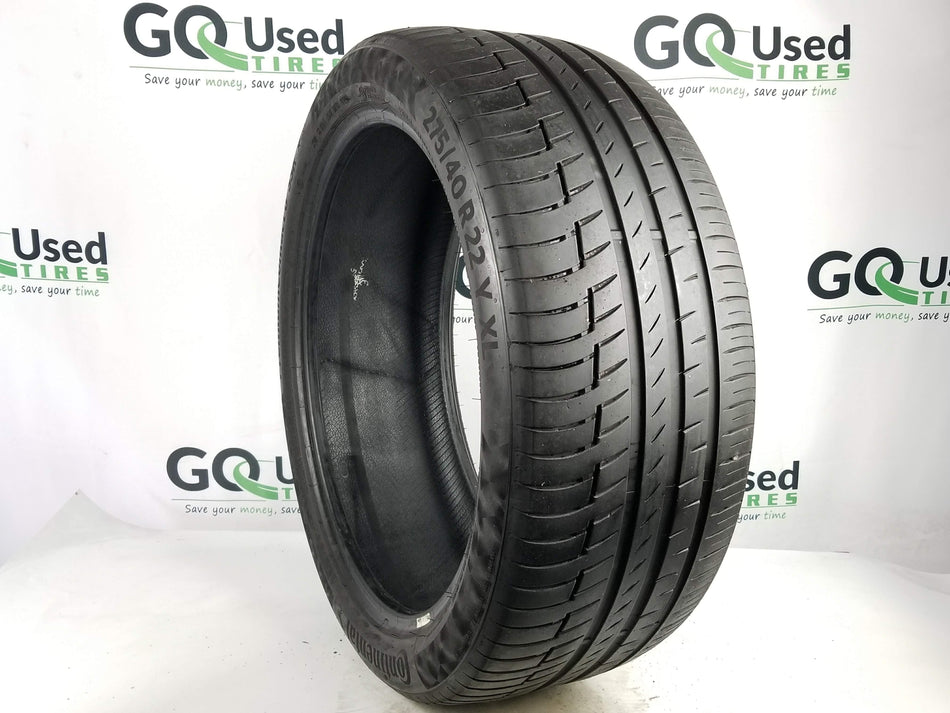 Used P275/40R22 Continental PremiumContact6 Tire 275 40 22 107Y 2754022 R22 6/32