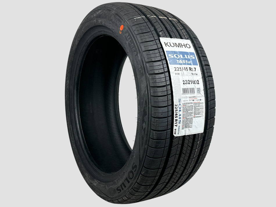 Set of 2 — NEW P225/45R17 Kumho Solus TA51A Tire 2254517 91W 225 45 17 R17